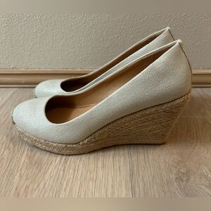 Jcrew Cream Wedge Shoes